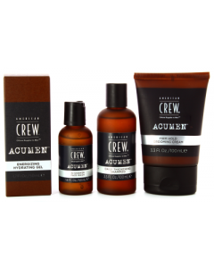 American Crew Acumen Travel Set:In-Shower Face Wash 50 ml + Daily Thickening Shampoo 100 ml + Energizing Hydrating Gel 50 ml + Firm Hold Grooming Cream 100 ml 50+100+50+100 ml